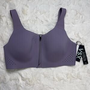 Victoria’s Secret Lilac Featherweight Max Sports Bra Zip Strappy Back 38DD